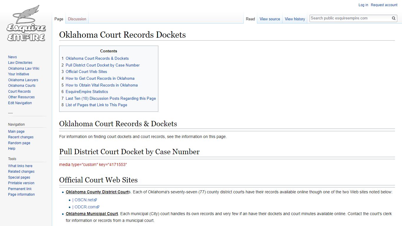 Oklahoma Court Records Dockets - public esquireempire.com